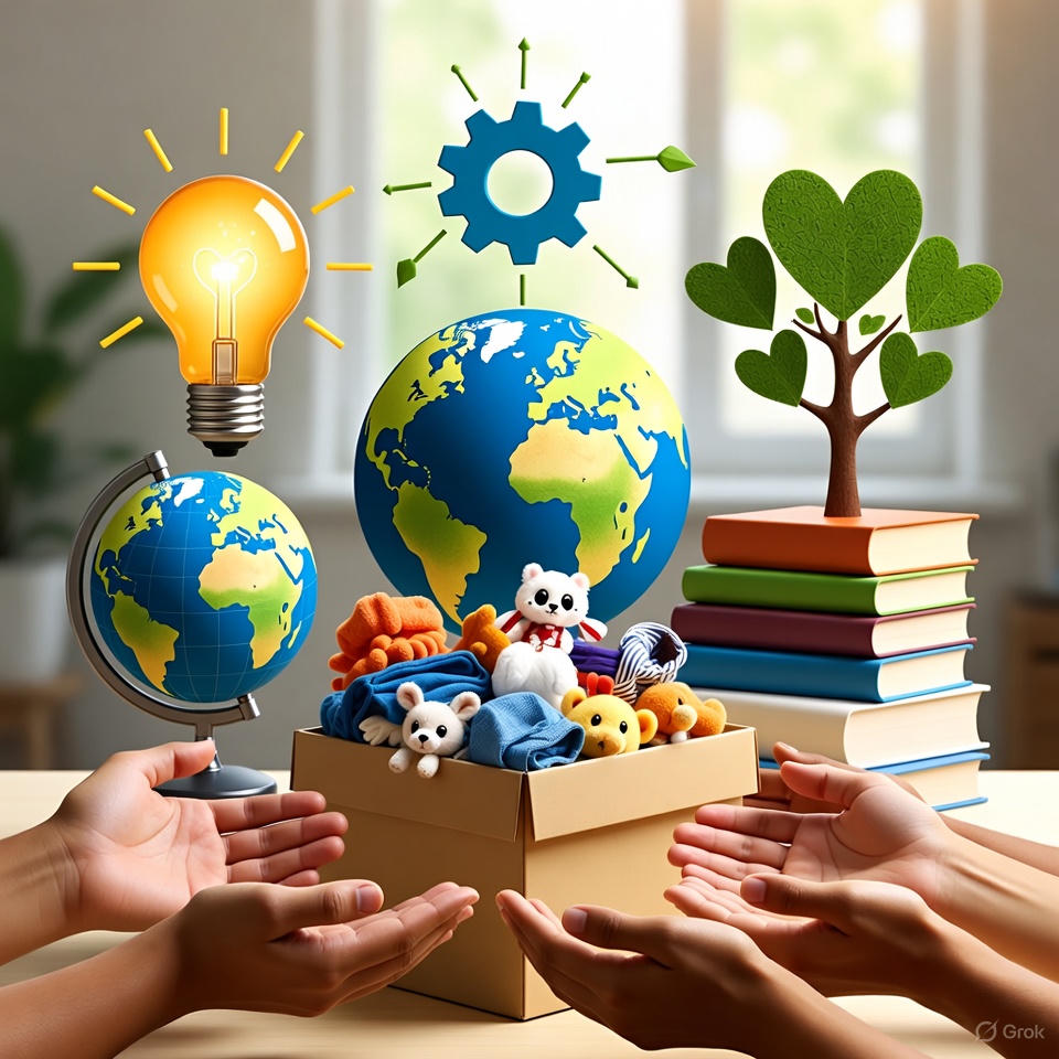 Education inspiring social responsibility visuals