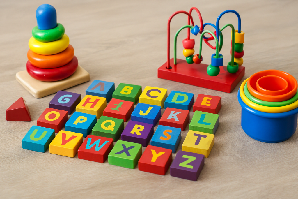 Early education toys and alphabet blocks