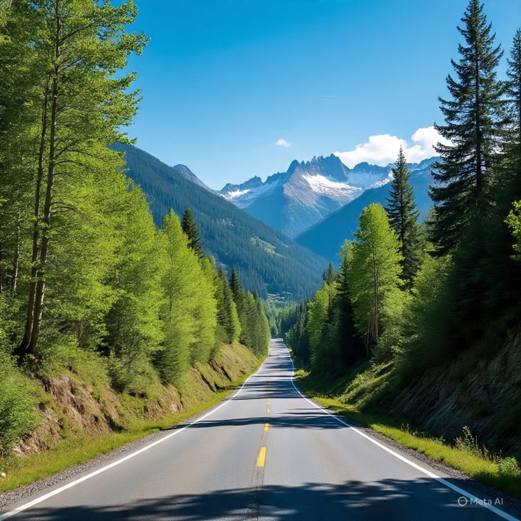 Beautiful mountain landscape with clear sky