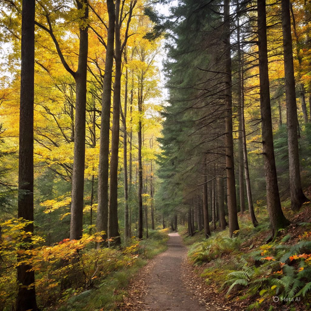 Green nature trail pathway