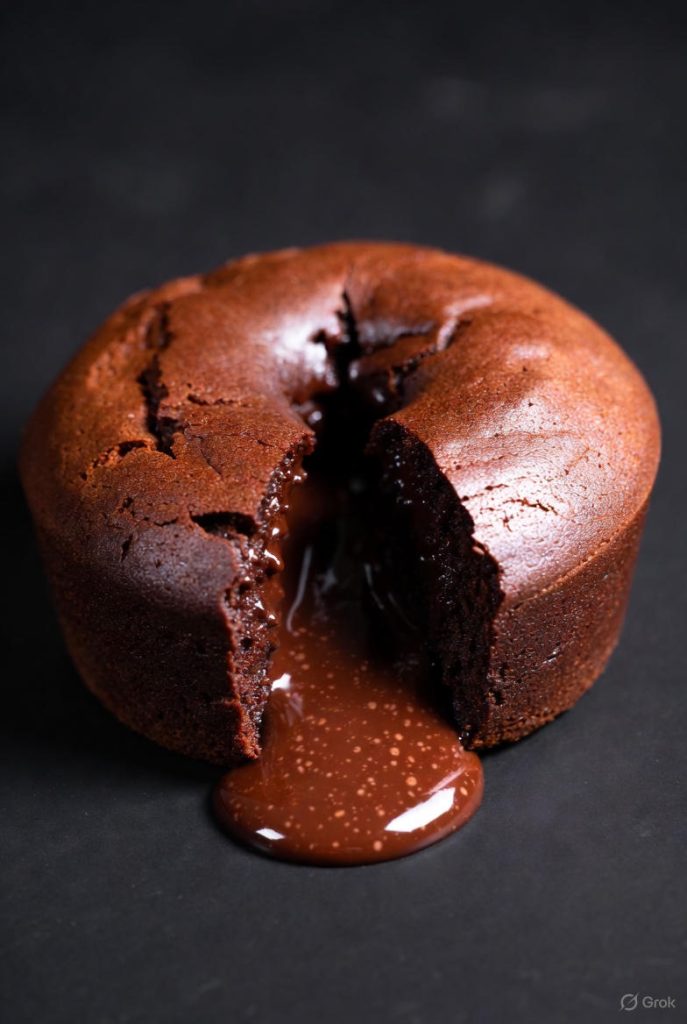Chocolate lava cake with molten center