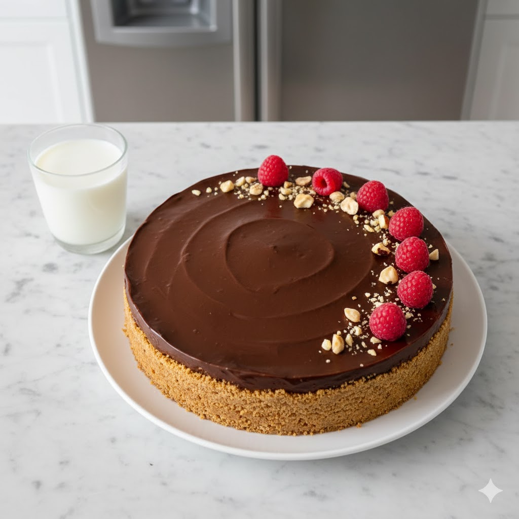 Rich chocolate truffle cake with truffle coating