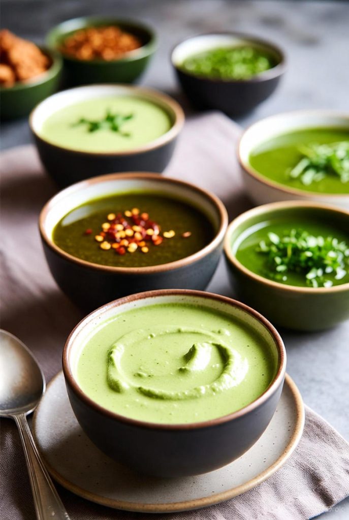 “Creamy mint chutney prepared in a stone grinder bowl with herbs on the side.”