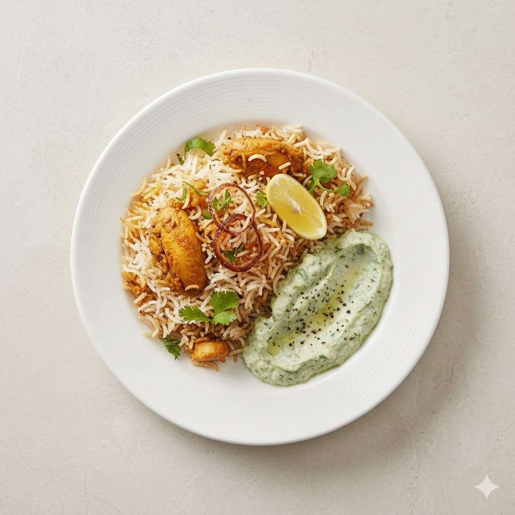 “White yogurt dip mixed with herbs in a small bowl on a clean background, no people.”