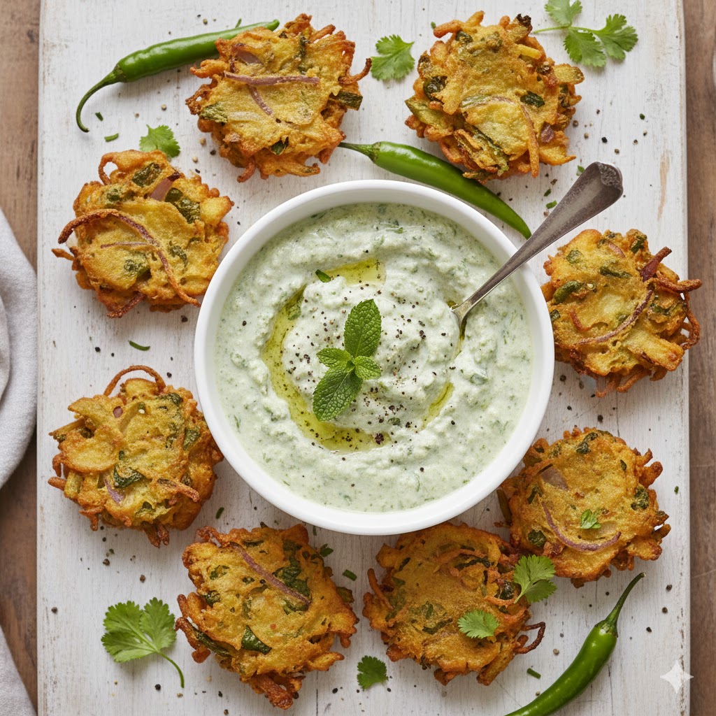 “Cool and creamy Delicious Yogurt Chutney placed on a tabletop with subtle seasoning, no people.”