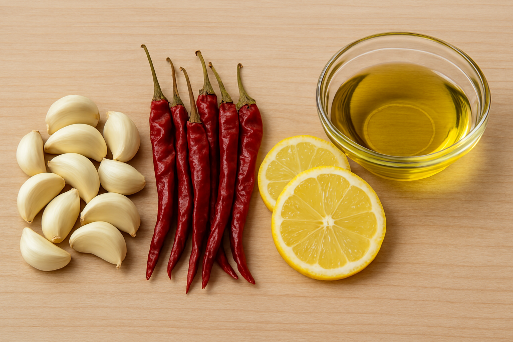 “Garlic and red chili paste displayed in a ceramic bowl.”